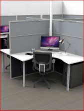 Ecotech Screen Mounted Workstation Tops With Steel Round Leg And Brackets